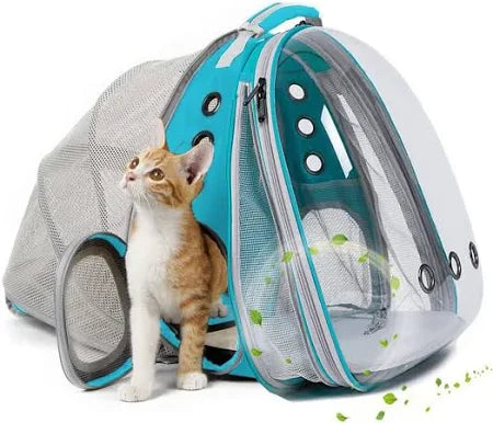 Mochila Expandible para Gatos – Transportadora Plegable, Ventilada y Cómoda